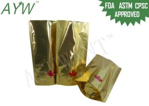 Las bolsas de aluminio de aluminio doradas resaltables a prueba de oleadas para incienso de cáñamo / especias