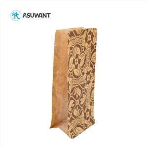 Gusset Coffee Bean Powder Tea Té Bolsa de papel Kraft con válvula de enlace de estaño