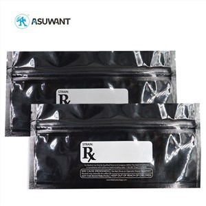 Pequeñas galletas negras de zoplock bolso de embalaje a prueba de olores de hierbas