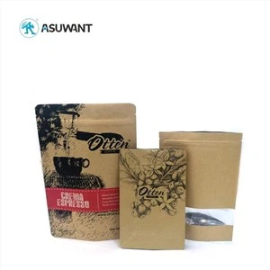 Bolsa de embalaje de bocadillo con tirolina de papel de reciclaje personalizado de Kraft por mayor