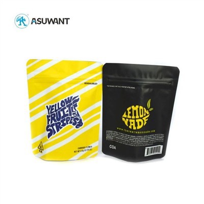 3.5 bolsas mylar marihuana embalaje de tabaco con cremallera de plástico