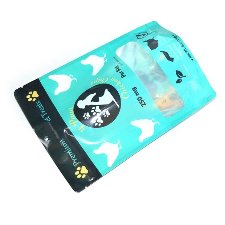 Custom Logo Printed Resealable Pet Treat Doggy Bag Food Stand Up Zipper Pouch