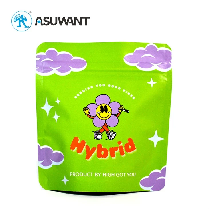 Custom Printed Smell Proof Mylar Marijuana Zipper Plastic Bag