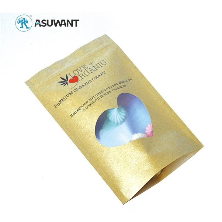 Brown Kraft Paper Zipper Bag With Window factory