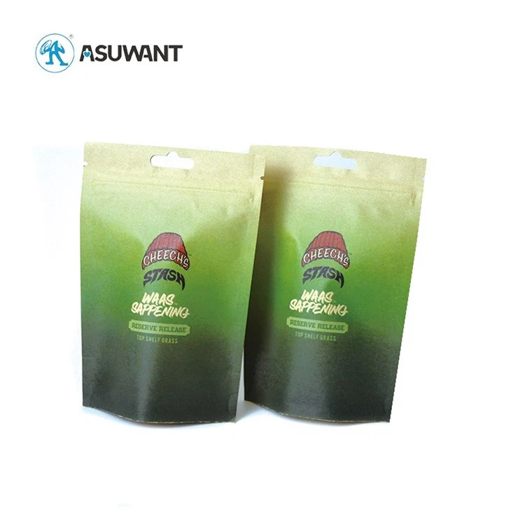 Kraft Paper Packaging Bag Ziplock Stand Up Pouch factory
